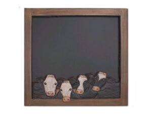Woodcarved Cow Chalk Board!