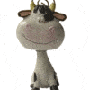 Cow Bobble Head Picture Holder