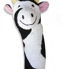 Woven Cow Baby Rattle